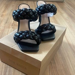 Steve Madden Kenley Black Backless Heels